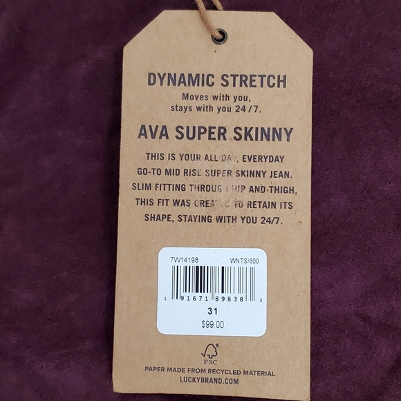 Lucky Brand Women's Mid Rise Ava Super Skinny Velvet Jean - Picture 11 of 13